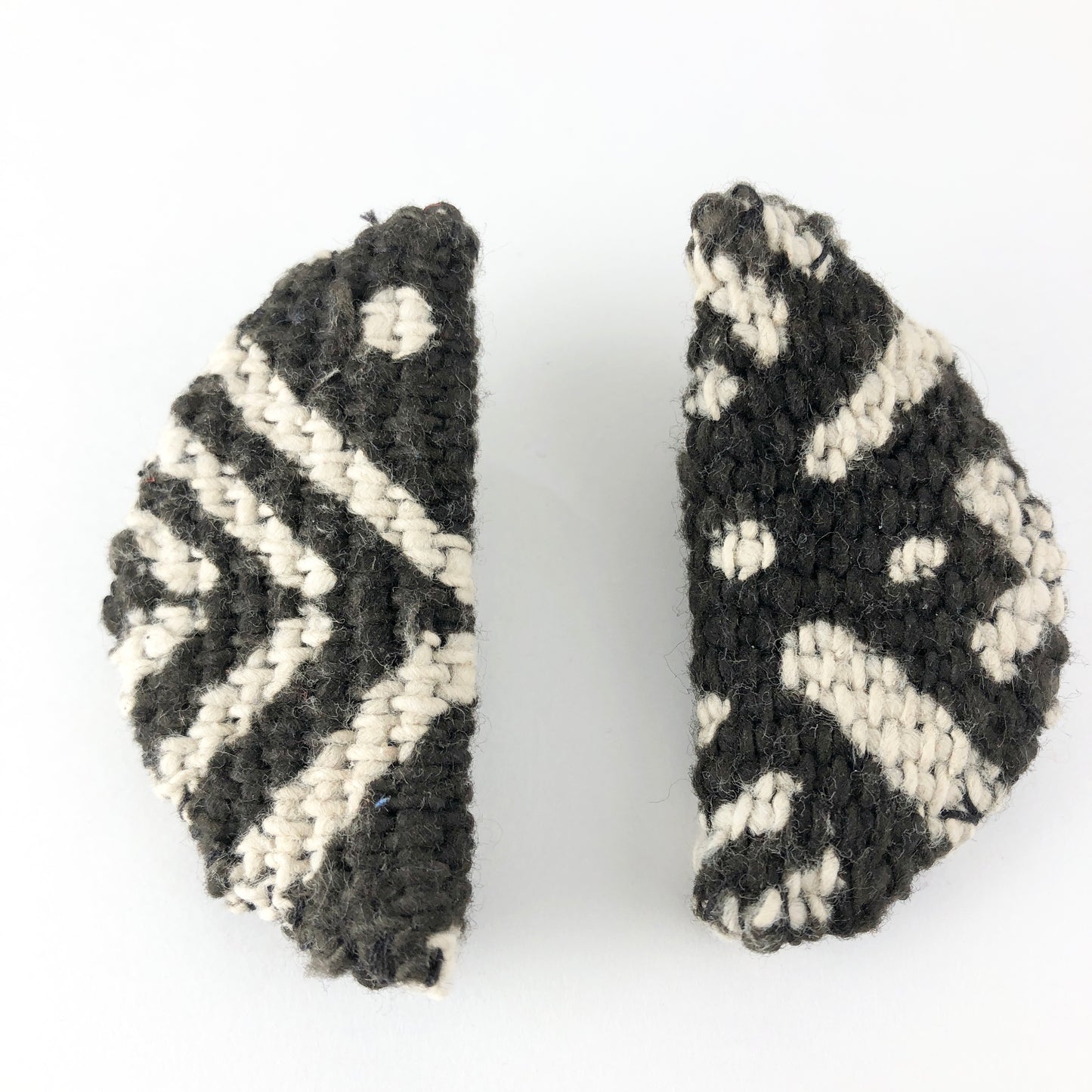 SOUL TIES half-moon mudcloth earrings