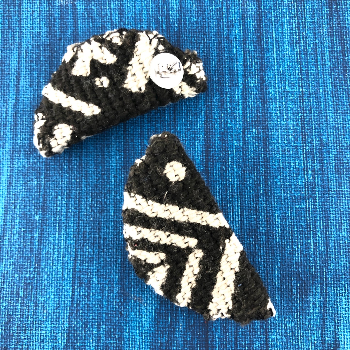 SOUL TIES half-moon mudcloth earrings