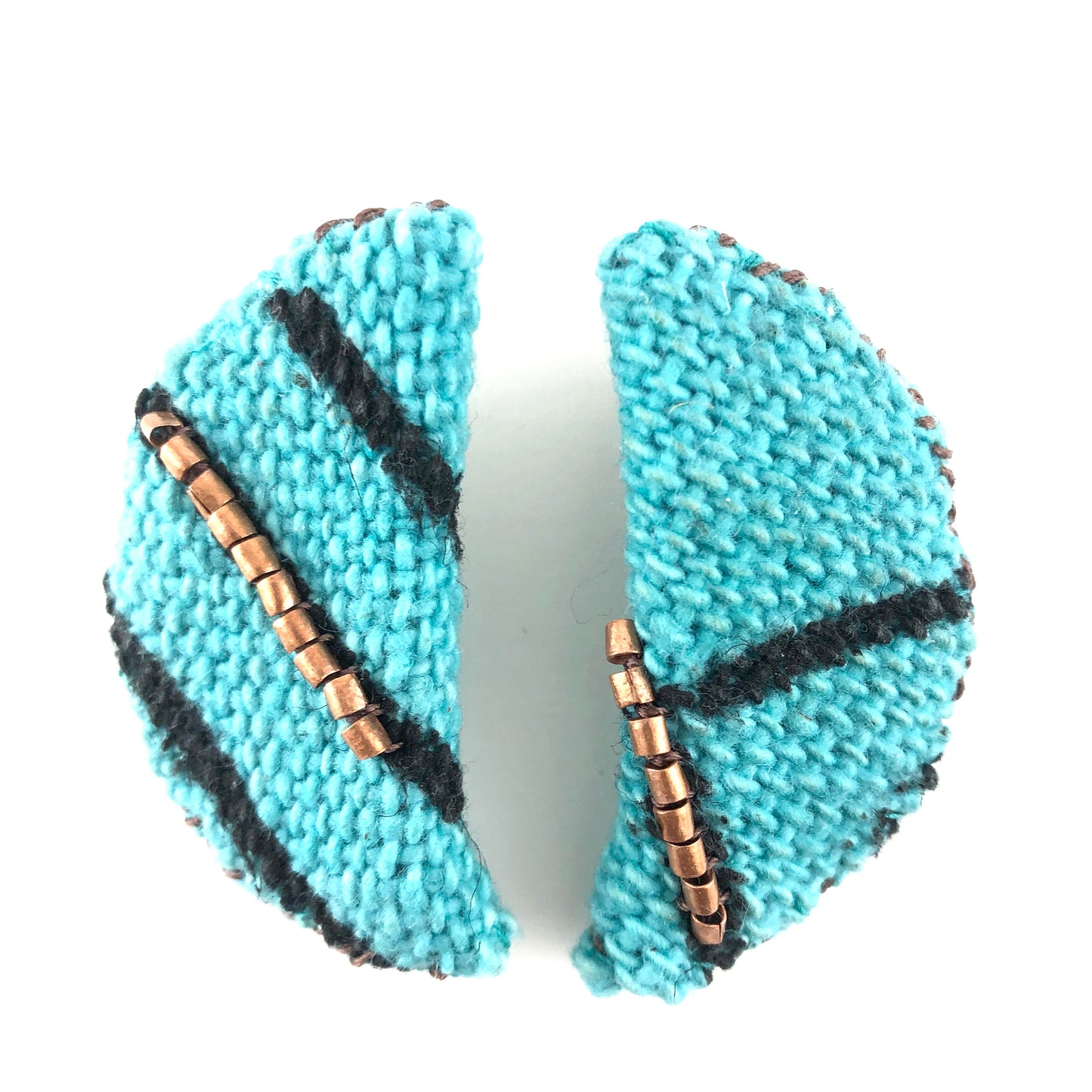 SOUL TIES half-moon mudcloth earrings