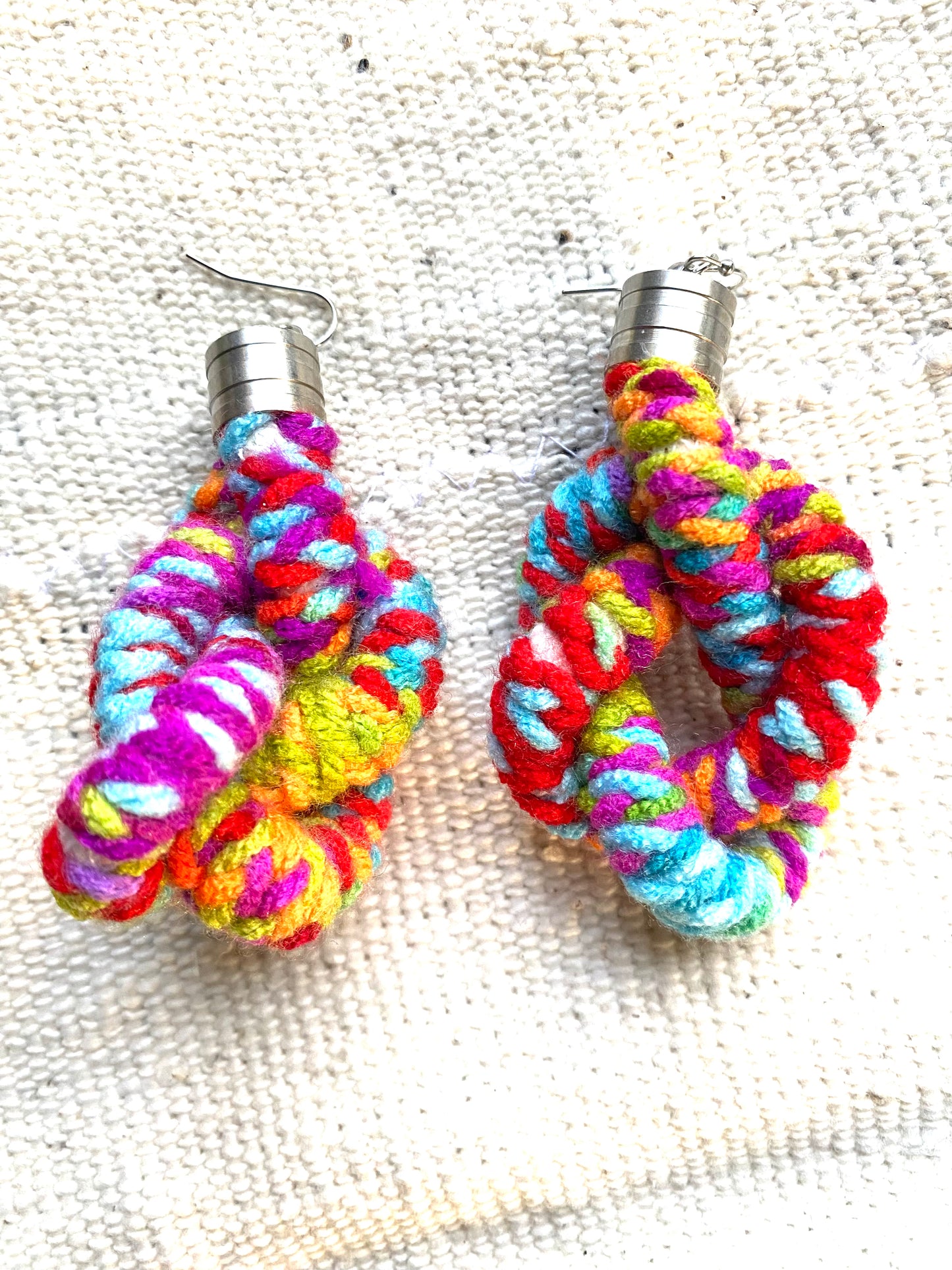 Textile knot earrings