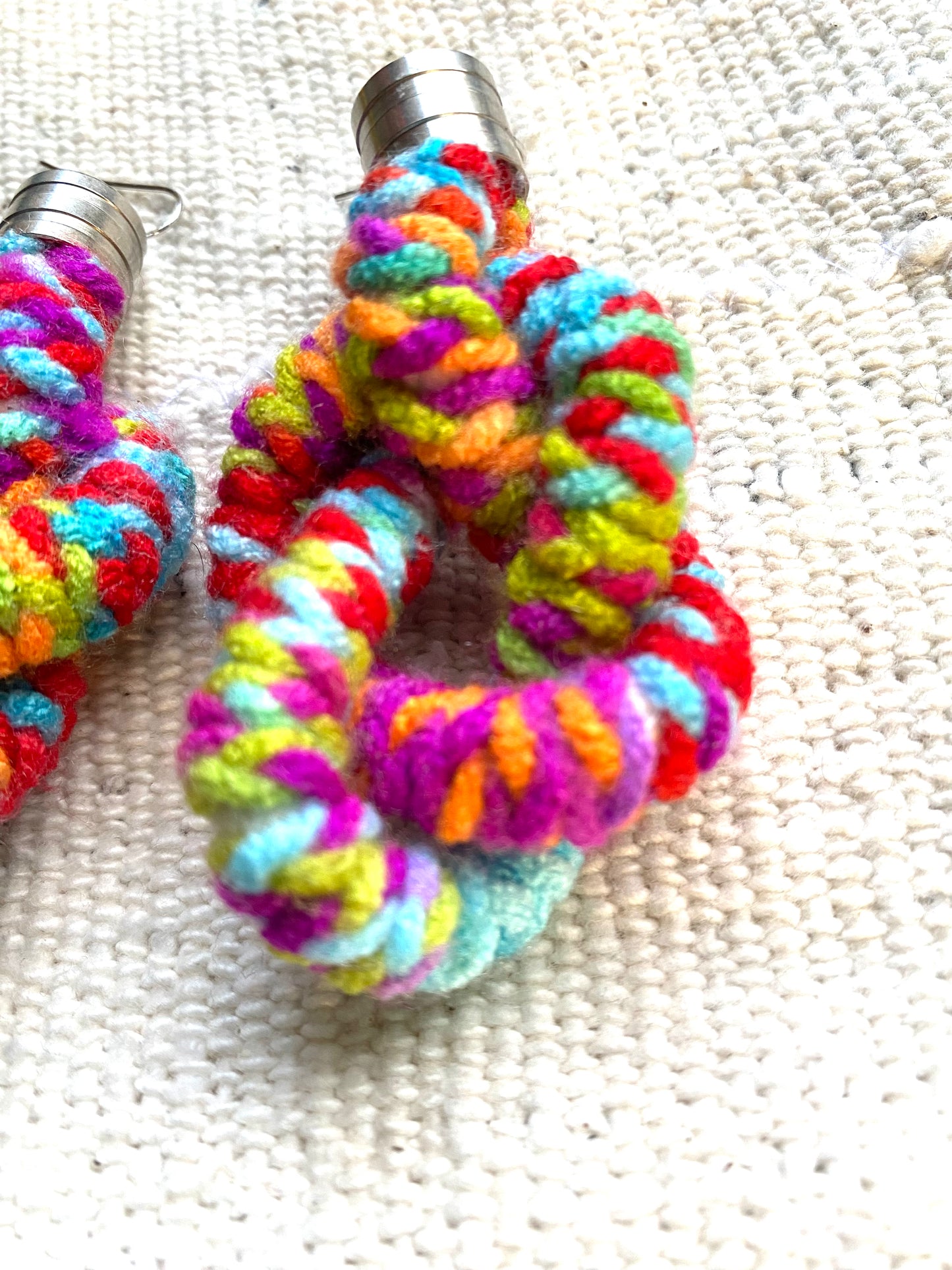 Textile knot earrings