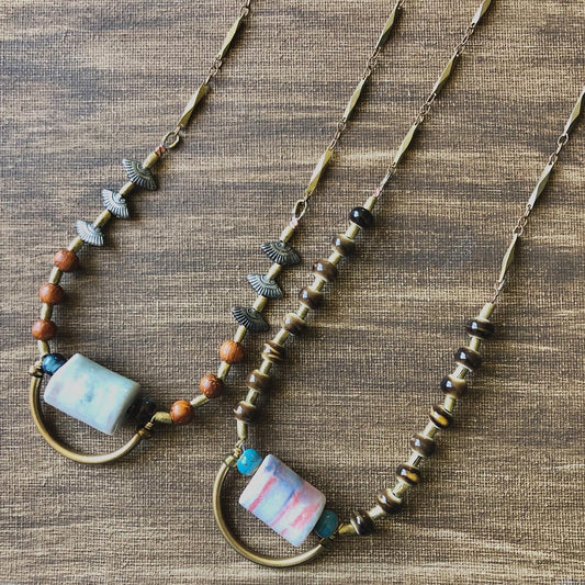 A LONG WAY ceramic bead necklace
