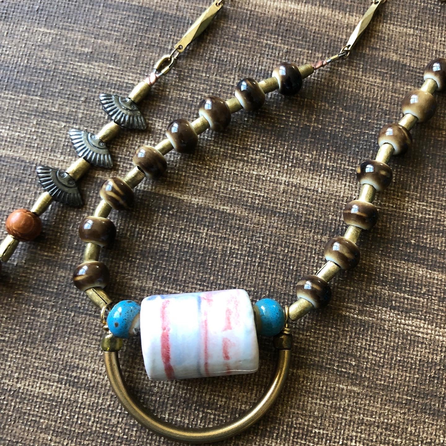 A LONG WAY ceramic bead necklace