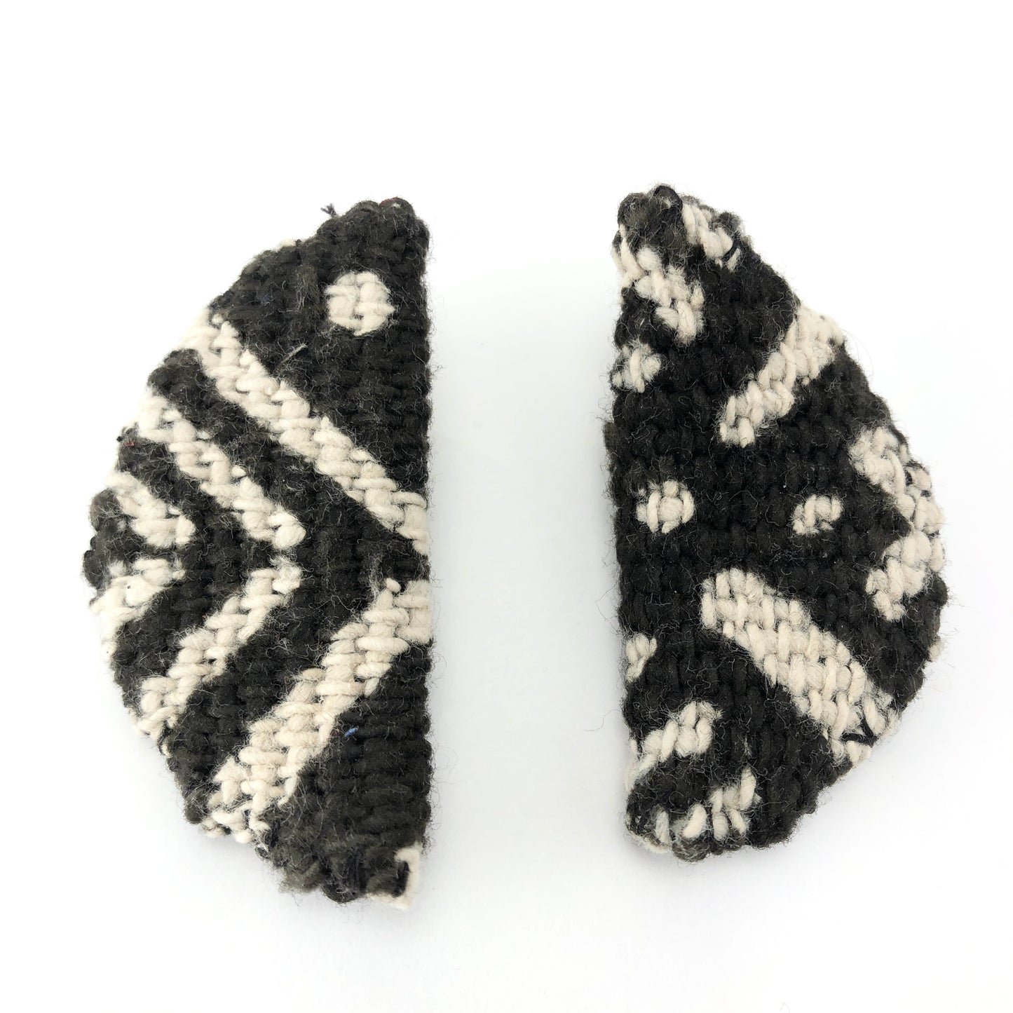 SOUL TIES half-moon mudcloth earrings