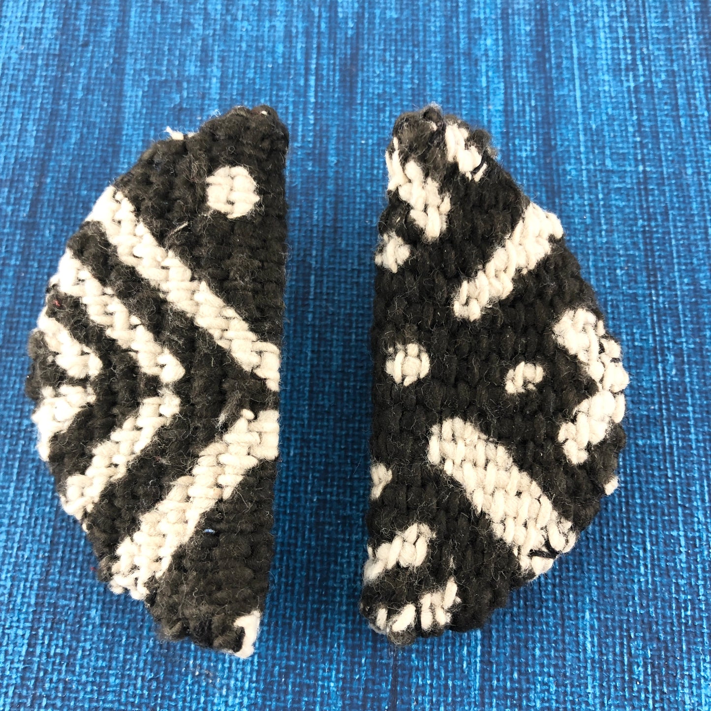 SOUL TIES half-moon mudcloth earrings