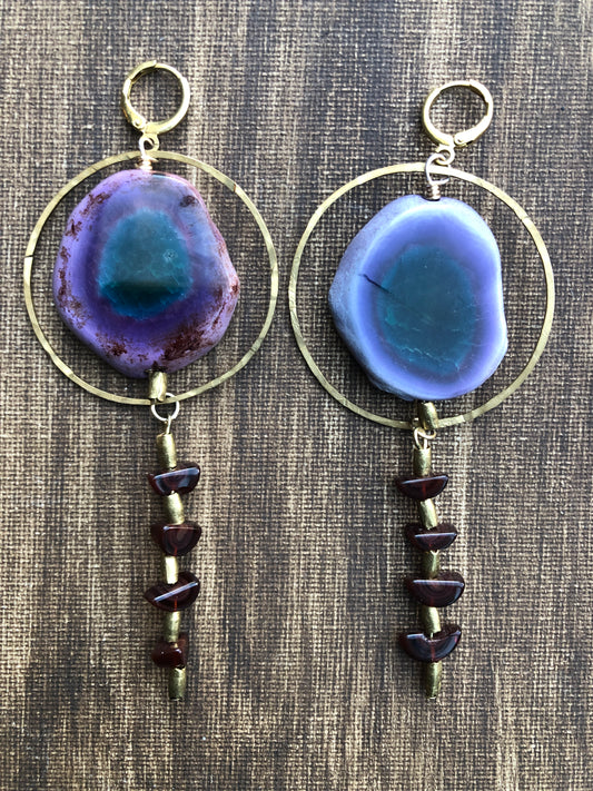 SUSPEND LOGIC agate slice earrings